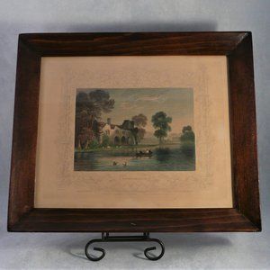 Antique Tombleson Hand Colored Engraving Print Medmenham Abbey C1840